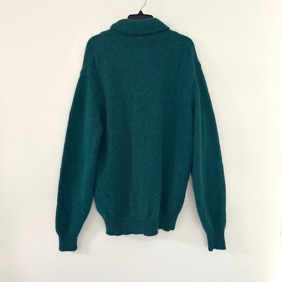 Vintage LL Bean Mens Wool Shawl Collar Sweater Size Large Pullover Fisherman USA - Picture 2 of 10